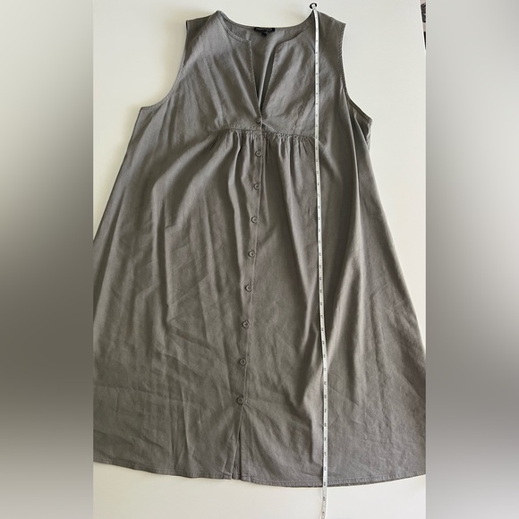 Eileen Fisher Sleeveless Dress Linen Viscose Blend Size L - Picture 6 of 11
